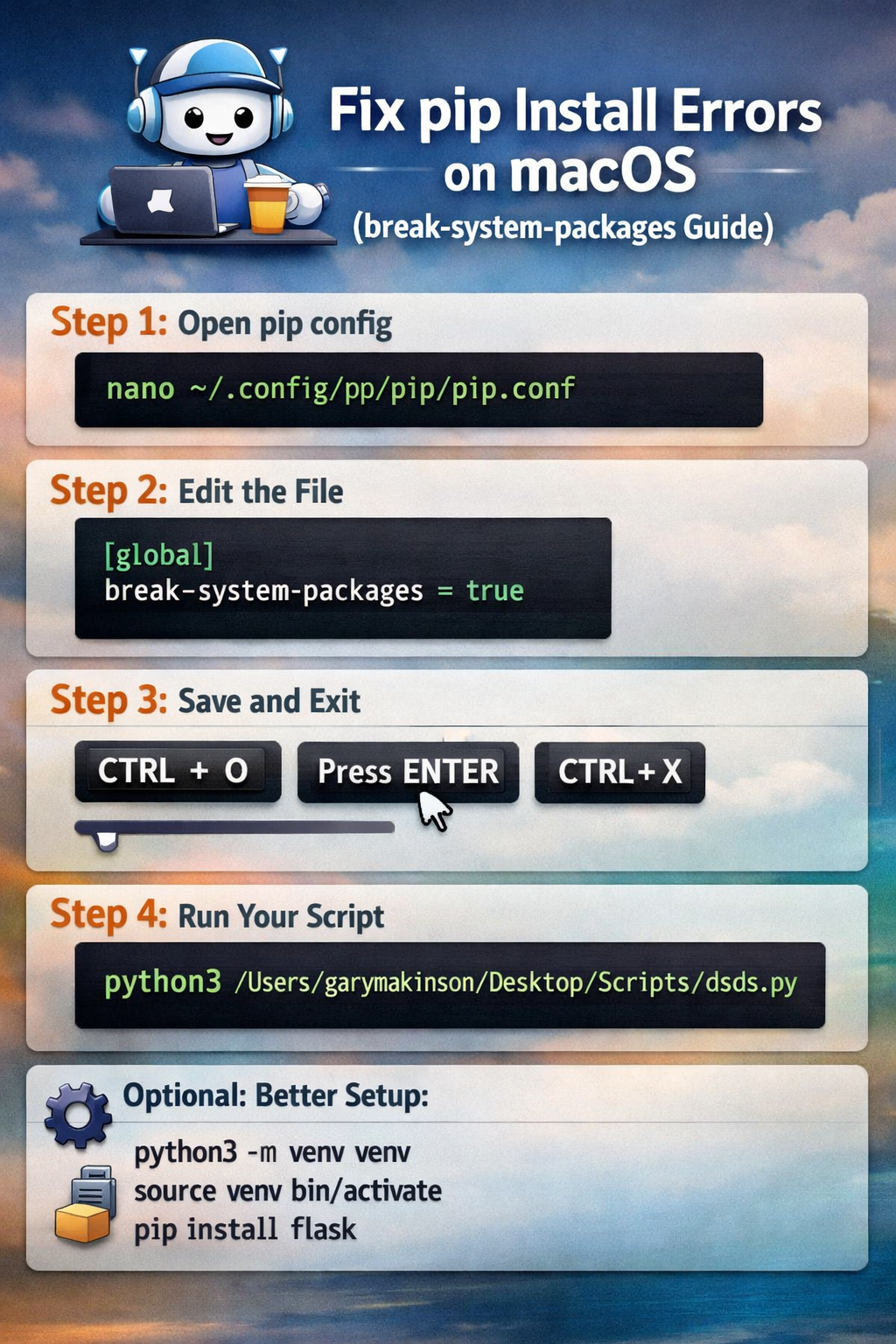 Quick Fix: Allow pip to Install Packages on macOS